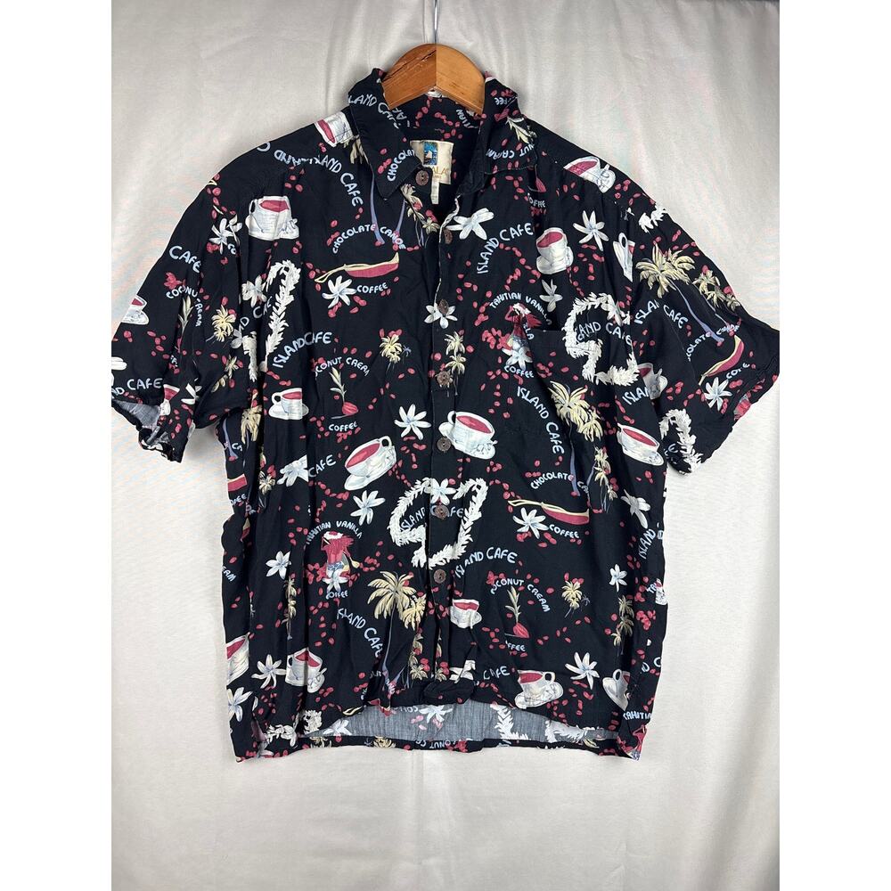 Kahala Rayon Camp Button Shirt Men’s sz Large L Island Cafe Hawaiian Top